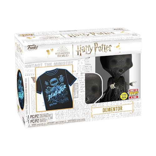 Funko Pop! & tee: Harry Potter - Dementor - Purpurina - Extra Large - XL - Camiseta, Franela - Ropa con Figura de Vinilo Coleccionable - Idea de Regalo - Juguetes y Camiseta de Manga Corta Hombres