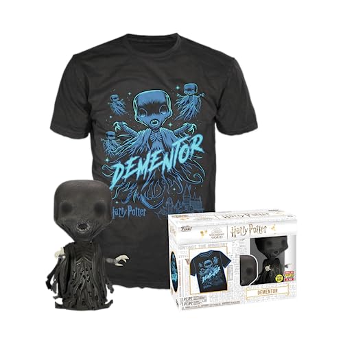 Funko Pop! & tee: Harry Potter - Dementor - Purpurina - Extra Large - XL - Camiseta, Franela - Ropa con Figura de Vinilo Coleccionable - Idea de Regalo - Juguetes y Camiseta de Manga Corta Hombres