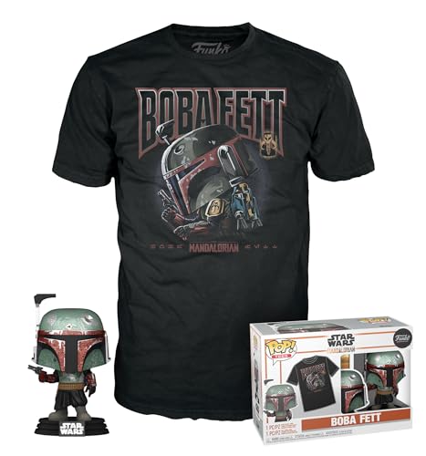 Funko Pop! & tee: Star Wars - Boba Fett - Medium - Camiseta, Franela - Ropa con Figura de Vinilo Coleccionable - Idea de Regalo - Juguetes y Camiseta de Manga Corta para Adultos Hombres y Mujeres