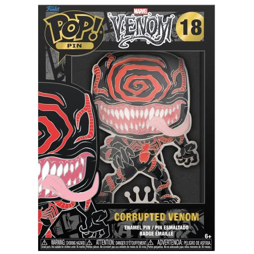 Funko,Loungefly POP! Large Enamel Pin MARVEL: VENOM CORRUPTED - Venom - Marvel Comics - Cómics Marvel Pins de Esmalte- Broche Coleccionable - para Mochilas Y Bolsos - Idea de Regalo