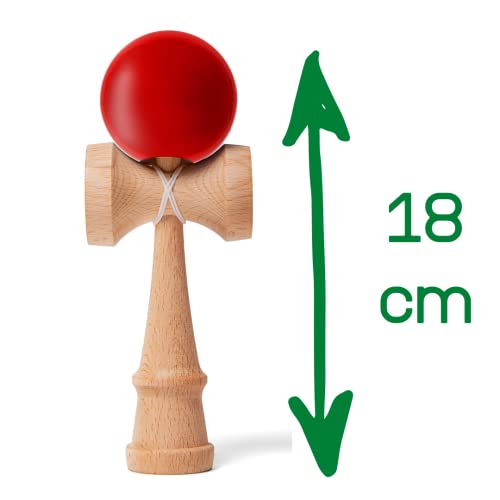 Funky Planet Kendama Toy - Catch Ball Cup Game - Coordinación y Desarrollo de Reflejos - Juguete Tradicional japonés - A para Cualquier ocasión y para Todos (Púrpura) (Rojo)