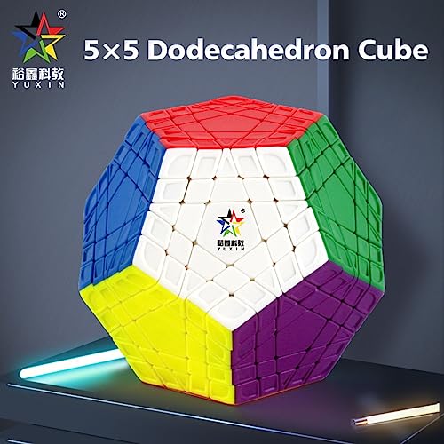 FunnyGoo YuXin HuangLong 5x5 Dodecaedro 12 Superficie Gigaminx Megaminx 5 x 12 Cubo de rompecabezas mágico del cubo Stickerless