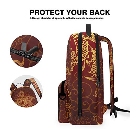 Funnyy Mochila de dragón Chino Tribal étnico extraíble Bolsa de Hombro Escuela computadora Bolsa Bandolera Mochila para niños niñas