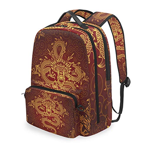 Funnyy Mochila de dragón Chino Tribal étnico extraíble Bolsa de Hombro Escuela computadora Bolsa Bandolera Mochila para niños niñas