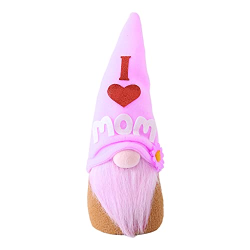 FUZYXIH Gnomo del día de la madre I Love Mom Dad Flower Tomte sueco Nisse escandinavo elfo enano granja decoración de cocina estante bandeja escalonada decoración Tomte sueco Nisse elfo