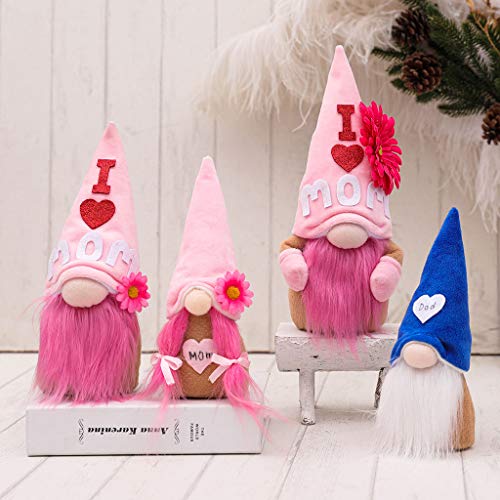 FUZYXIH Gnomo del día de la madre I Love Mom Dad Flower Tomte sueco Nisse escandinavo elfo enano granja decoración de cocina estante bandeja escalonada decoración Tomte sueco Nisse elfo