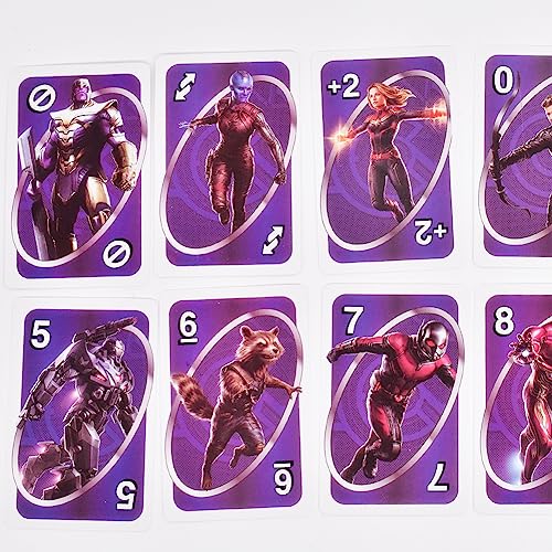 FYDZBSL Marvel Avengers Juego de Cartas UNO Juego de Cartas Anime de la Juego de Mesa Juego Infantil Card Game para Juego Familiar y Juego de Mesa Gift for Kids 7 Years Old Up