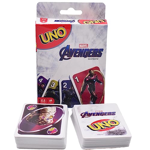 FYDZBSL Marvel Avengers Juego de Cartas UNO Juego de Cartas Anime de la Juego de Mesa Juego Infantil Card Game para Juego Familiar y Juego de Mesa Gift for Kids 7 Years Old Up