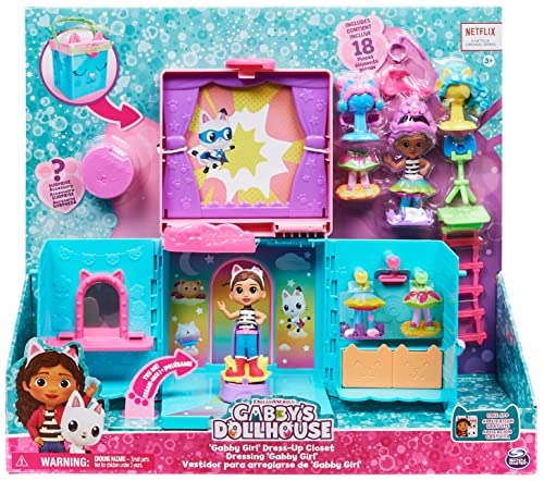 Gabby's Dollhouse, Conjunto de Juego portátil Armario arcoíris con muñeca de Gabby, Sorpresa y Accesorios para Hacer Fotos, Juguetes para niños a Partir de 3 años, Color, Medium (Spin Master 6064153)