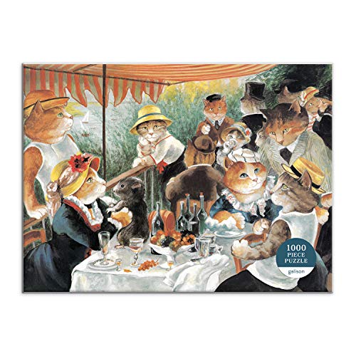 Galison 9780735367517 Luncheon of The Boating Party Meowsterpiece of Western Art 1000 Piece Puzzle