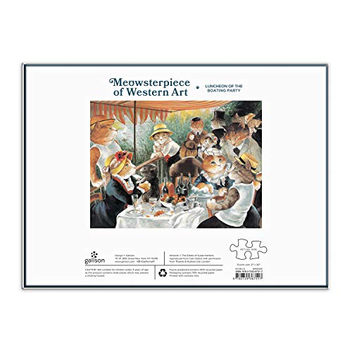 Galison 9780735367517 Luncheon of The Boating Party Meowsterpiece of Western Art 1000 Piece Puzzle