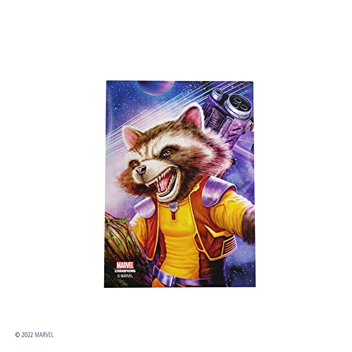 Gamegenic, Juego Marvel Champions Sleeves Rocket Raccoon, Multilenguaje (incluye Español)