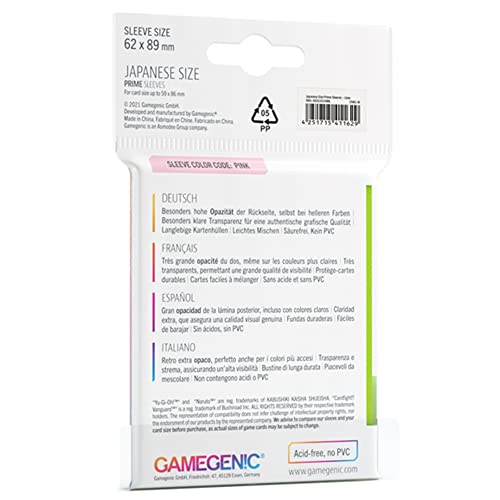 Gamegenic - Pack de 60 Fundas Prime Sleeves Japanese Sized - Lima