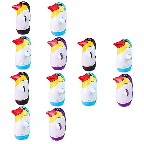 GANAZONO 12 Piezas Vaso De Pinguino Juguetes De Vaso De Pingüino Vaso Polivinílico Roly del Pingüino Globo Gigante De Animales Rocas Musical Perforación Alberca Bebé Cloruro De Polivinilo