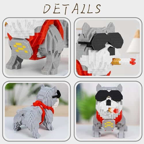 GaoDeBuChou Shar Pei Dog - Juego de bloques de construcción de 998 piezas, mini ladrillos de animales lindos, regalos de cumpleaños, premios, modelo 3D, adecuado para adultos y adolescentes, no