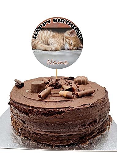 Gatito personalizado para alimentos y tartas decoraciones de cumpleaños – (Pack de 14)