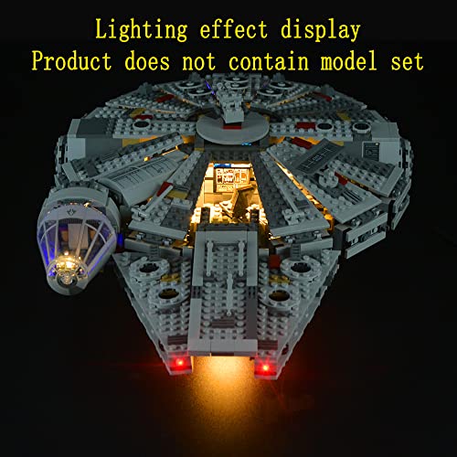 GEAMENT Kit de Luces LED Compatible con Lego Halcón Milenario (Millennium Falcon) - Conjunto de luz para Star Wars 75105 (Juego Lego no Incluido)