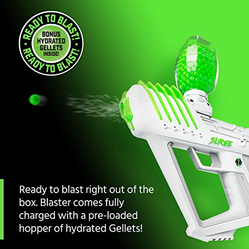 Gel Blaster Surge - 10.800 rondas, rango extendido de más de 100 pies - Modos semiy automáticos - Rápido y potente 170 FPS - Hasta 4 horas con una sola carga - 800 rondas prehidratadas