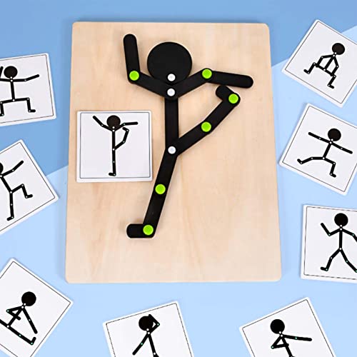 Geteawily Wood Stickman Puzzle Toys - Puzzle Stickman de Madera - Juguete Mr.Flex Stickman - Puzzle Preescolar Pequeño Hombre de Madera Deporte de Madera - Juguetes Montessori para Niños Pequeños