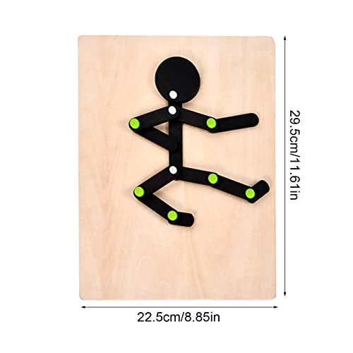 Geteawily Wood Stickman Puzzle Toys - Puzzle Stickman de Madera - Juguete Mr.Flex Stickman - Puzzle Preescolar Pequeño Hombre de Madera Deporte de Madera - Juguetes Montessori para Niños Pequeños