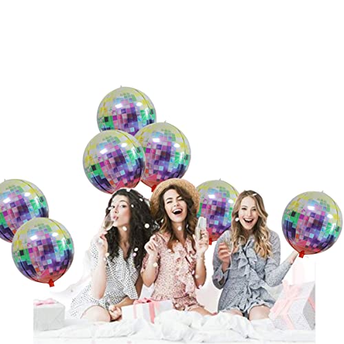 Globos de bola de discoteca multicolor grandes, 22 pulgadas, Globos de discoteca 4D metálicos| Decoraciones de fiesta de los años 90 | Globos de lámina de discoteca, decoraciones de fiesta de los años