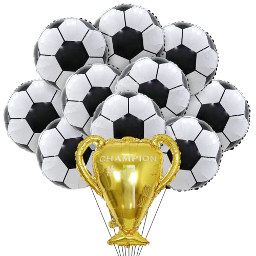 Globos de Fútbol, Trofeo Globos, 10 Globos de Aluminio Fútbol, Decoraciones para Fiesta de Futbol, Suministros de Fiesta Deportiva para Cumpleaños Deportes Copa Mundial