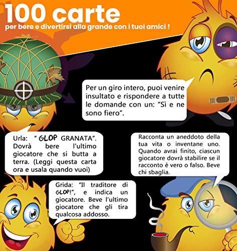 Glop Game - Giochi per Bere - Giochi Alcolici per Feste - Giochi da Tavolo per Adulti - Giochi di Carte Adulti - Giochi di società - Dinking Game - Idee Regalo