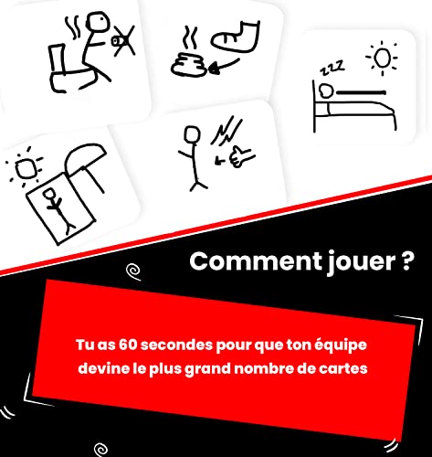 Glop Jeux de Société Adulte - La Version la Plus Tordue du Jeu de Dessin Classique - De 2 à 4 équipes - Jeux de Société - Jeux de Plateau - Jeu de Société Adulte - Cadeau Dessin