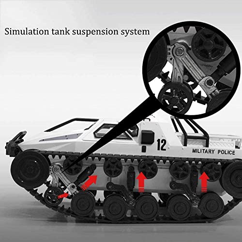 GLOYER Vehículo Tanque Grande con orugas para niños, 12 KM/H, Coche de Juguete rápido, Coche de Control Remoto para niños, Modelo de simulación de Tanque RC, vehículo a la Deriva, Tanque