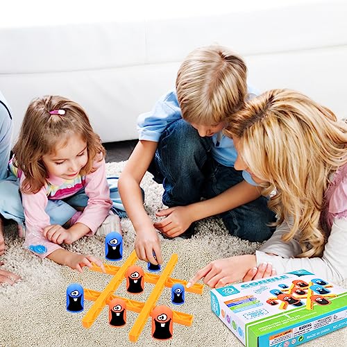 Gobblet Gobblers, Big Eat Small Tic TAC Toe Juego Set, 2 Jugadores Tic TAC Toe Big Eat Small Juego de Padres e Hijos Interactivo, Azul Naranja Gobblet Gobblers Juego de Mesa para la Familia