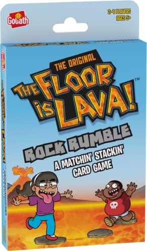 Goliath The Original The Floor is Lava! Juego de cartas Rock Rumble – Juego de cartas apilables a juego para 2-4 jugadores, a partir de 5 años