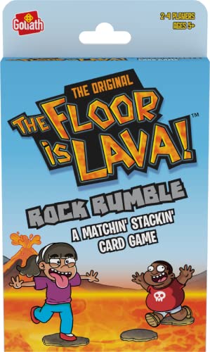 Goliath The Original The Floor is Lava! Juego de cartas Rock Rumble – Juego de cartas apilables a juego para 2-4 jugadores, a partir de 5 años