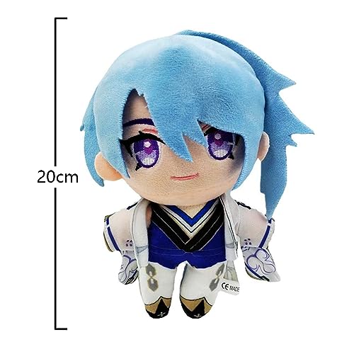 Gooyeh 7pcs Anime Game Felpa Figuras Kamisato Ayaka/Raiden Huevo/Raiden Shogun/Beelzebul/Yae Miko Lumine/Éter/Arataki Itto/Kamisato Ayato Decoración del Hogar Regalo 20 cm