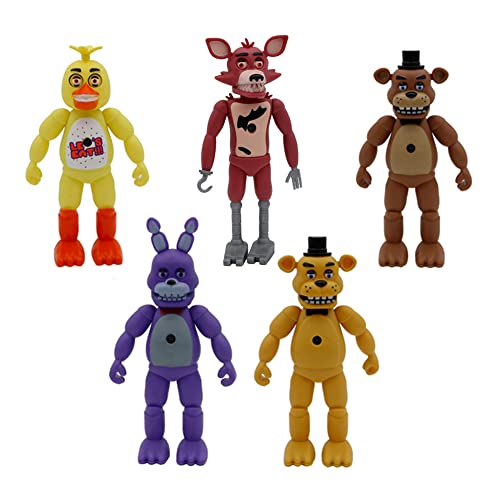 Gooyeh Security Breach Figuras de acción Conjunto FNAF Juego de Anime Lindo Figuras Pueden iluminar proyección Estatua Modelo Adornos 20cm 5pcs Set