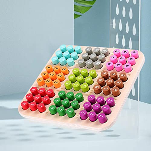 Gralara Sudoku de Madera Rompecabezas Juego de Mesa Juego de Escritorio con Número para Adultos