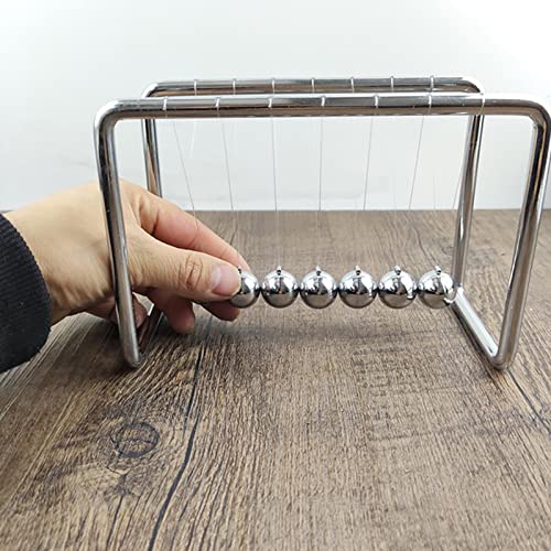 Gravity Balanced Newton's Cradle, Clásico Newton's Cradle Balance Bolas, Newton Cradle Balones De Equilibrio, Péndulo Newton con 7 Bolas, para Regalo De Adorno De Escritorio De Oficina En Casa