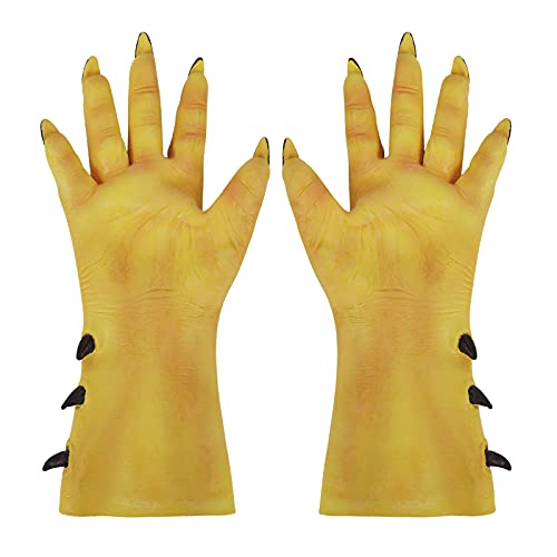 Guantes de hombre lobo de Halloween para hombres y mujeres, horrible demonio, zombi, diablo, bestia, animales, guantes de látex, patas de lobo, garras de lobo, guantes de Halloween, cosplay, disfraz