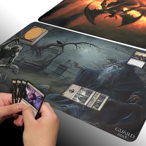 GuardMat - Necromantic Rite - Tapete Cartas Magic - Alfombrilla Juego Magic The Gathering - Playmat Compatible con MTG, Señor de los Anillos, YuGiOh, Pokemon, TCG - Alfombra para Juegos de Mesa