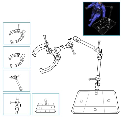 Gugxiom Soporte de Figura de Anime, Soporte de Exhibición de Figura Duradera de Acrílico, 10 Juegos Soporte de Soporte de Figura Estable Transparente de Amplia Compatibilidad para