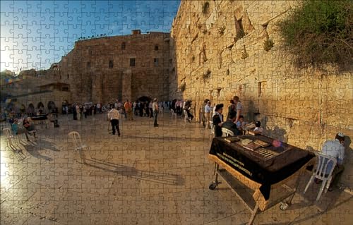 GUOHLOZ Rompecabezas en Miniatura de 1000 Piezas para Adultos Puzzle Brain Ejercicio Desafío Juego de Alta dificultad Regalo para niños, Jerusalén, Israel, el Monte del Templo, 75x50cm