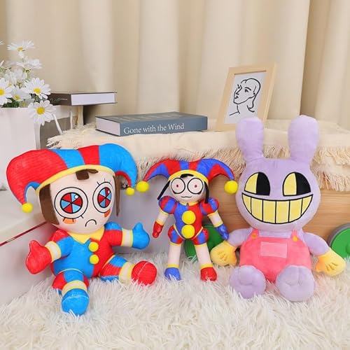 GUUIESMU Digital Circus Plush,Pomni Plushies Toy, Ponni and Jax Plush,Soft Stuffed Anime Pony Plush Dolls, Pomni and Jax Plushies Toy for Fans Gift (A+B)