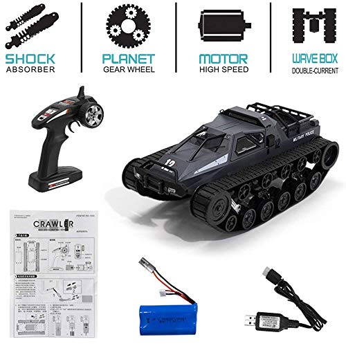 GUYANA Coche acrobático de Deriva Giratorio de 360 ° Vehículo Todoterreno con Seguimiento RC Monster Climbing RC Tank 2.4G Coche de Control Remoto de Carga con luz Juguetes para niños ADU