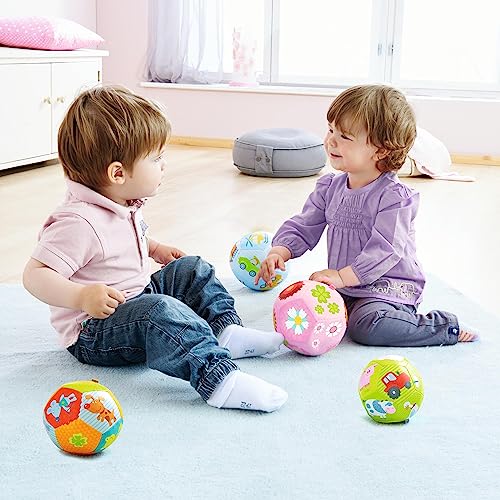 HABA 302481 – Bola de bebé mágica de Flores, Bola de Tela Suave y fácil de agarrar con Motivos Florales, Juguete para bebés a Partir de 6 Meses