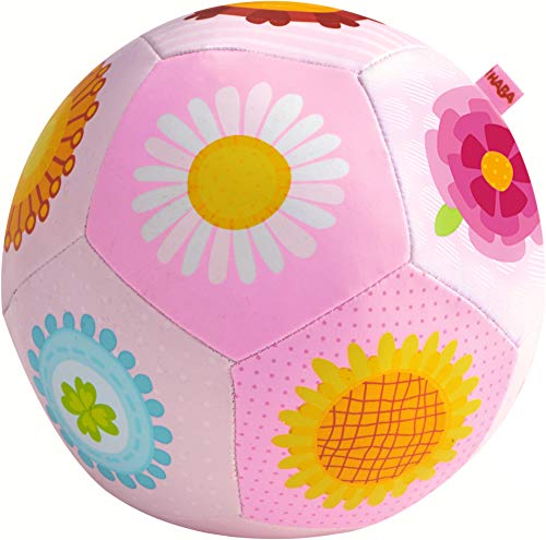 HABA 302481 – Bola de bebé mágica de Flores, Bola de Tela Suave y fácil de agarrar con Motivos Florales, Juguete para bebés a Partir de 6 Meses