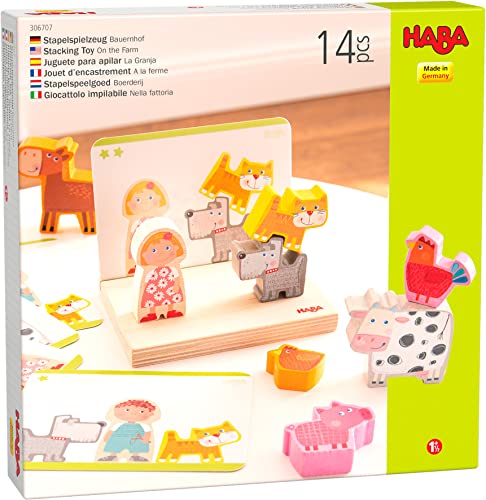 HABA 306707 – Juego apilable de Granja, a Partir de 2 años, Fabricado en Alemania