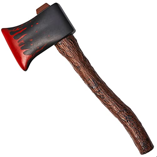 Hacha falsa de plástico con sangre Hacha vikinga juguete para hombre armas de Halloween Hacha falsa accesorios de Halloween 45cm hacha sangrienta juguetes de plástico para Halloween Accesorios