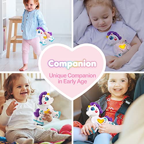 hahaland Juguetes Niños 1 Año, Unicornio Musical Juguetes Bebes 6-12 Meses, Touch & Play con Luces y Sonidos, Regalos Originales para Niñas Niños 1 2 3 Años