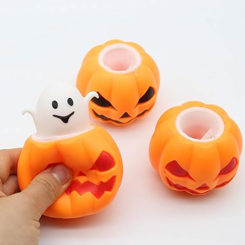 Halloween Divertido Juguete de Descompresión de Calabaza Vent Hamster Ghost Fun Squeeze Juguete de Descompresión Divertido Cabeza de Calabaza Pizca Squishy Vent Ball Toy Party Decoration Prop Kid Gift