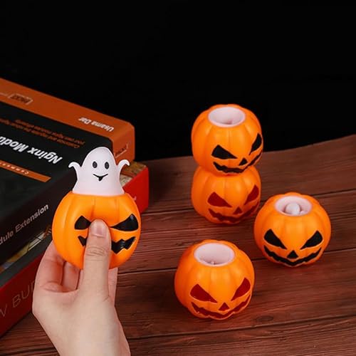 Halloween Divertido Juguete de Descompresión de Calabaza Vent Hamster Ghost Fun Squeeze Juguete de Descompresión Divertido Cabeza de Calabaza Pizca Squishy Vent Ball Toy Party Decoration Prop Kid Gift