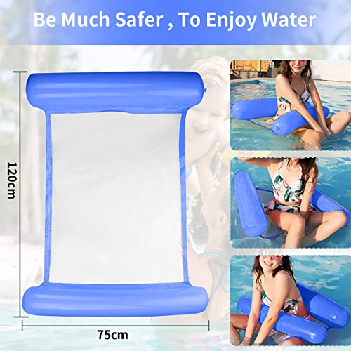 Hamaca de Agua,Hamaca Piscina,4 en 1 Tumbona Flotante,Inflable de Agua Flotante colchoneta,Hamaca de Agua Inflable,para Adultos Cama Flotante de Agua,Jardín y Playa para Adultos & Niños (azul oscuro)